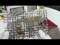 Bronzo Quadrato Ornamentale Architettonico Tessuto Metallico Reti facciata Edificio 7.8kg/M2