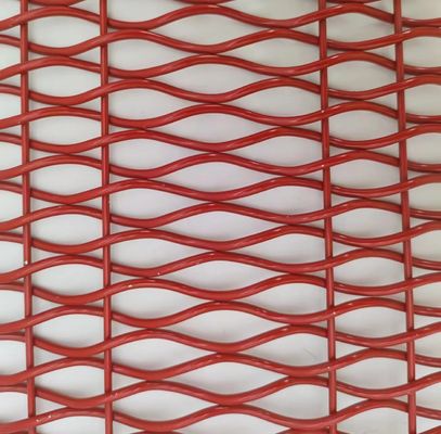 Iso9001 Architettura mesh di metallo tessuto rosso decorativo per divisore di stanza