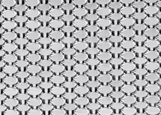 Architettura decorativa della facciata del tessuto del filo di acciaio di Mesh Screen 15ft del metallo dell'OEM 1.5mm