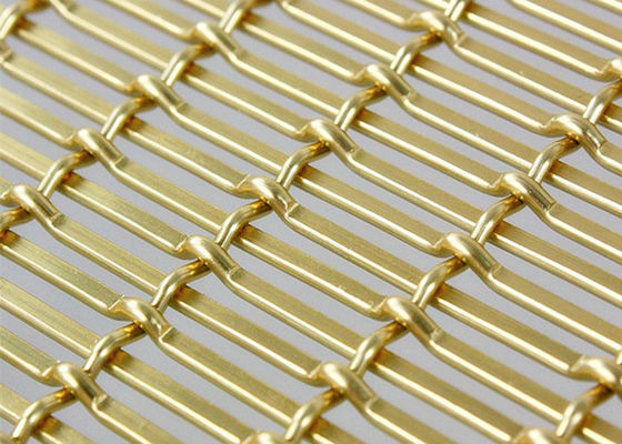 Colore dell'oro che anodizza cavo tessuto decorativo Mesh Aluminum For Ceilings