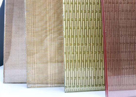 Cavo tessuto d'ottone architettonico Mesh For Laminated Glass, colore dell'oro