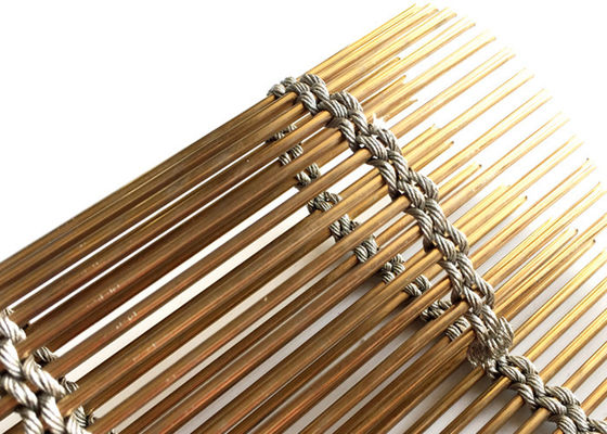 Il colore dell'oro cabla la larghezza architettonica di Mesh Screen 6m del metallo di Pvd del cavo