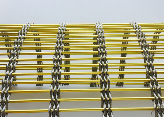 Acciaio inossidabile decorativo Mesh Gold Color Metal architettonico della divisione 7mm