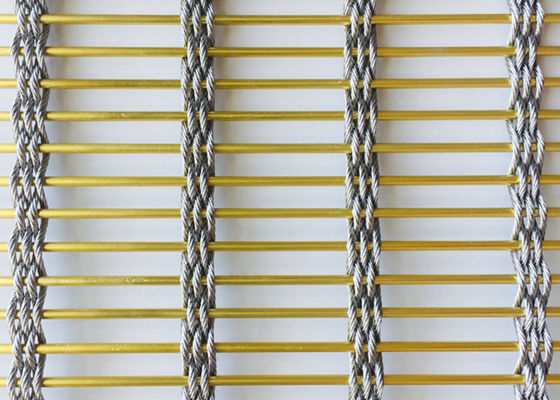 Acciaio inossidabile decorativo Mesh Gold Color Metal architettonico della divisione 7mm
