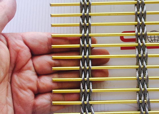 Acciaio inossidabile decorativo Mesh Gold Color Metal architettonico della divisione 7mm