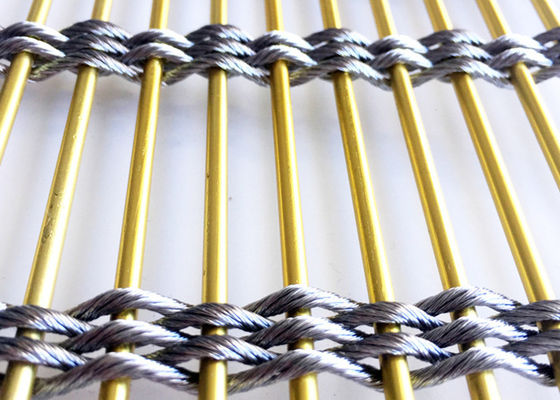Acciaio inossidabile decorativo Mesh Gold Color Metal architettonico della divisione 7mm