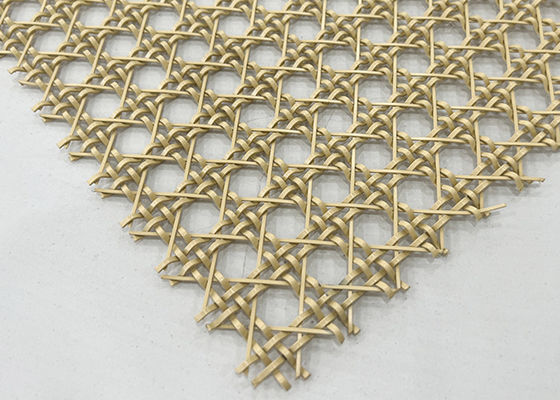 Dipinga il cavo architettonico di Mesh Stainless Steel Decorative Woven del metallo di colore dell'oro