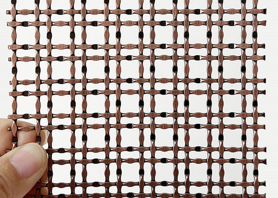 Cavo Mesh For Ceiling della piegatura della serratura del rame dell'oggetto d'antiquariato di colore rosso di acciaio inossidabile 316