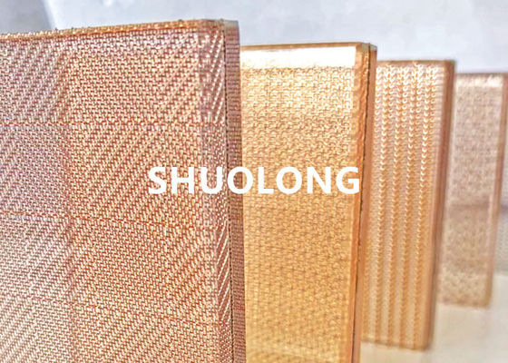 Tessuto di Mesh Copper Flexible Woven Metal del cavo laminato vetro bronzo per decorativo