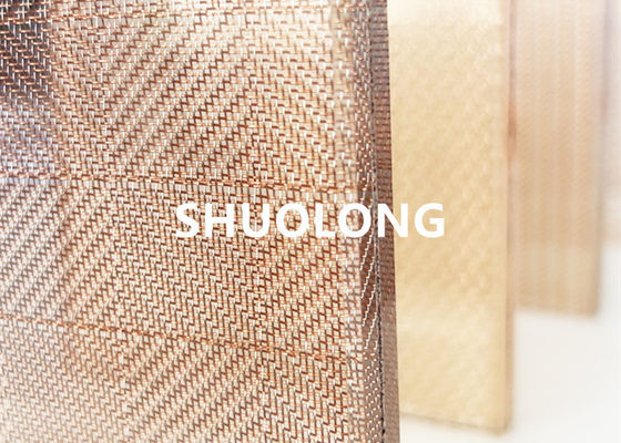 Tessuto di Mesh Copper Flexible Woven Metal del cavo laminato vetro bronzo per decorativo