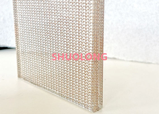 Il rame fine ha laminato la progettazione decorativa di vetro di Mesh Fabric For Architecture And