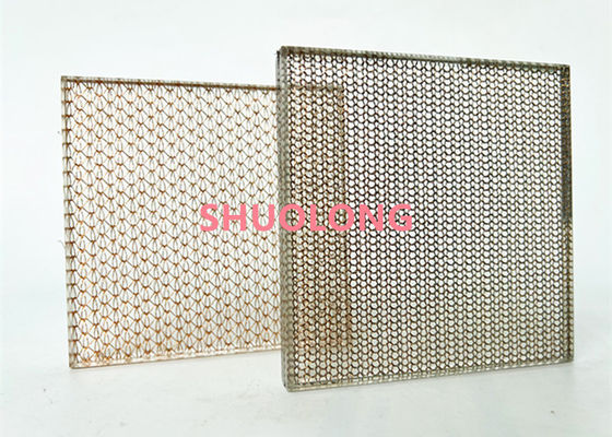 Il rame fine ha laminato la progettazione decorativa di vetro di Mesh Fabric For Architecture And