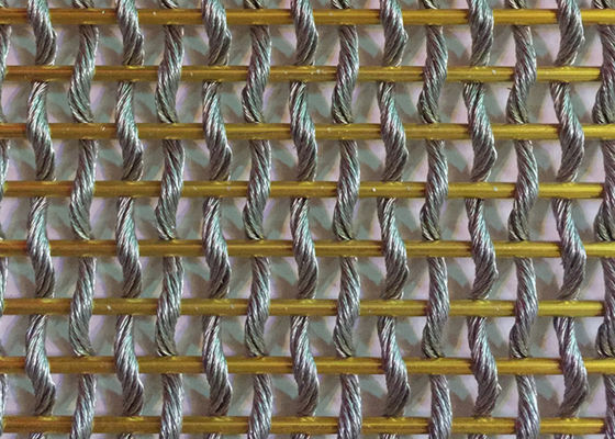 Metallo flessibile Mesh Fabric For Room Divider di acciaio inossidabile di colore dell'oro