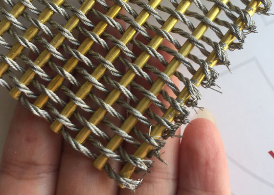 Divisore tessuto flessibile di Mesh Fabric Oxidation For Room del metallo di colore dell'oro