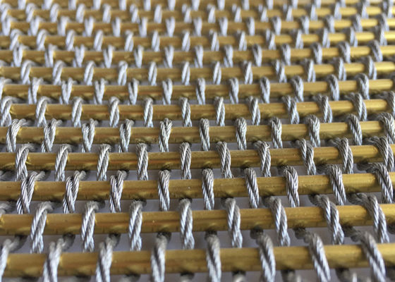 Divisore tessuto flessibile di Mesh Fabric Oxidation For Room del metallo di colore dell'oro