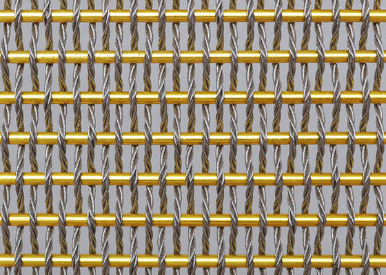Divisore tessuto flessibile di Mesh Fabric Oxidation For Room del metallo di colore dell'oro