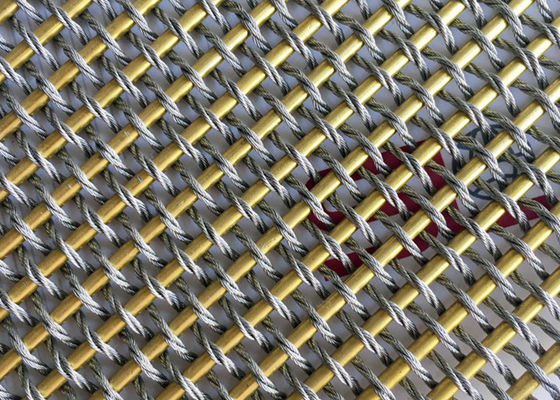 Divisore tessuto flessibile di Mesh Fabric Oxidation For Room del metallo di colore dell'oro