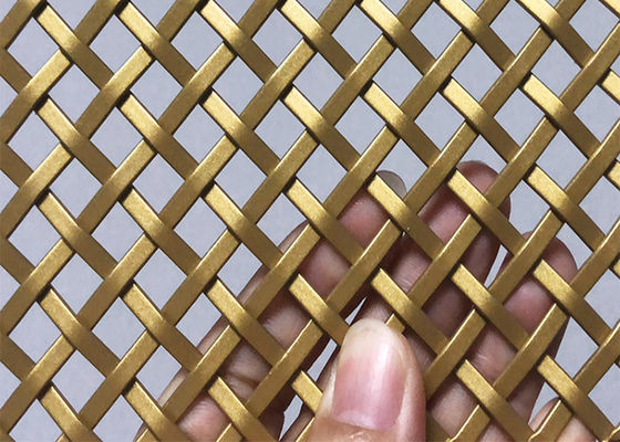 Colore di ottone leggero resistente al fuoco Decorativa Architettonica Maglia Tessuta Per Parzione dello schermo della sala