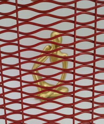 Iso9001 Architettura mesh di metallo tessuto rosso decorativo per divisore di stanza