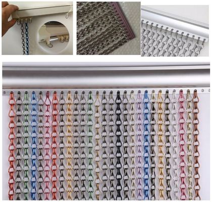Metallo decorativo 2.0mm Chain Link Fly Screen Come soffitto personalizzato