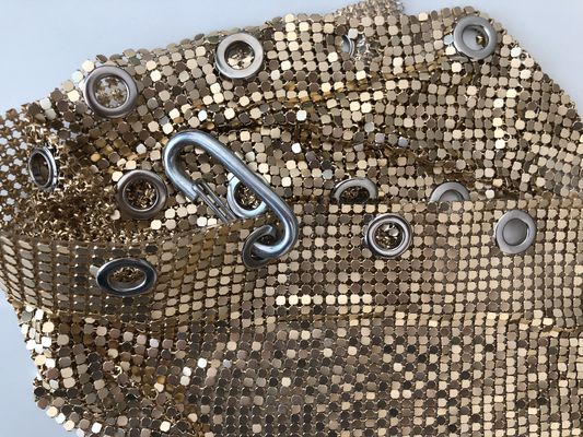 Cintura a catena a maglia di metallo Tela in argento Sequins SGS Materiale di tessuto Plain Weave