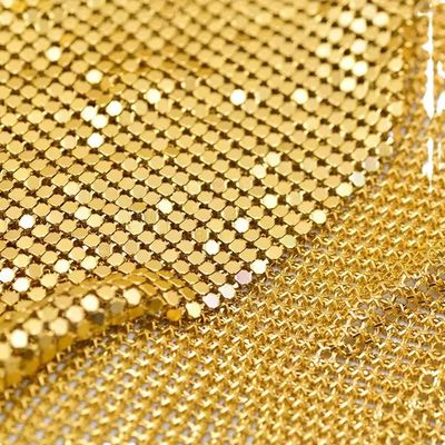 Cortine Tessuto tessuto lucido maglia metallica decorativa colorata argento morbido lusso alluminio maglia metallica flessibile