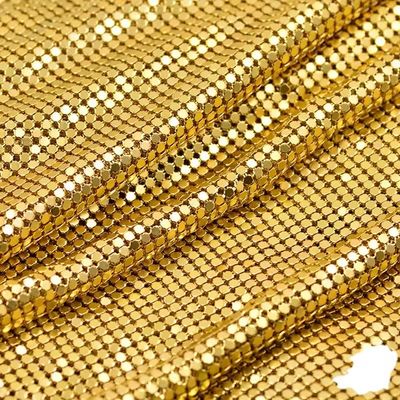 Cortine Tessuto tessuto lucido maglia metallica decorativa colorata argento morbido lusso alluminio maglia metallica flessibile