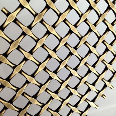 Acciaio inossidabile tessuto architettonico a maglia anti ottone colore per facciate personalizzate