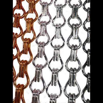 Distanza tra le catene 24 mm Catena di alluminio schermo a mosca facile da installare Rails Fittings inclusi