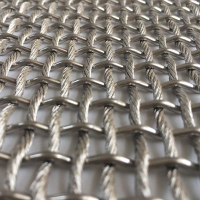 Maglia architettonica in acciaio inossidabile a tessuto semplice lunghezza 30 m filo personalizzato per facciata