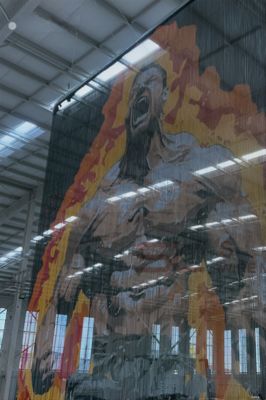 Misure 90x210cm Catena di collegamento di rete di filo di vetrina Dimensione per barriere di sicurezza commerciale