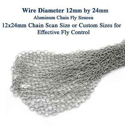 12x24mm Chain Size Aluminium Chain Fly Screen con 60% di area aperta e 1,2 mm di diametro del filo per un controllo efficace della mosca