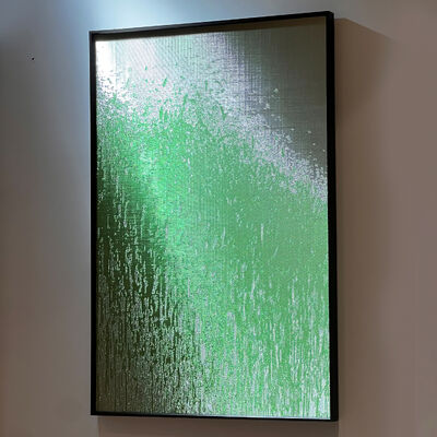 Decorazione da parete artistica in metallo intrecciato ispirata alla natura con luci e ombre