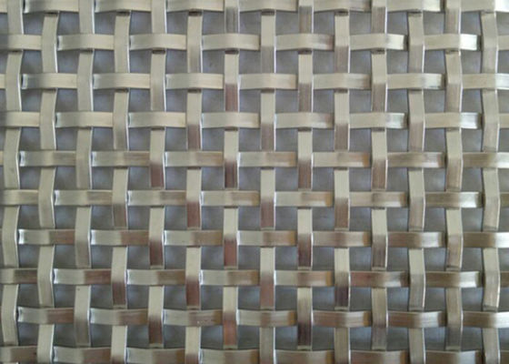 Rete metallica tessuta Flatwire di Mesh Screen For Architectural Woven del metallo di acciaio inossidabile di colore naturale