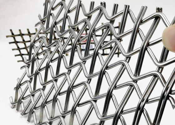 Connessione Aste a Molla Rete Tessuta Tecnica Rete Metallica Architettonica Design Irregolare