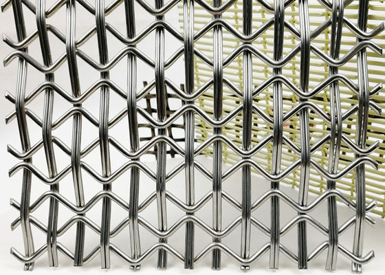 Connessione Aste a Molla Rete Tessuta Tecnica Rete Metallica Architettonica Design Irregolare