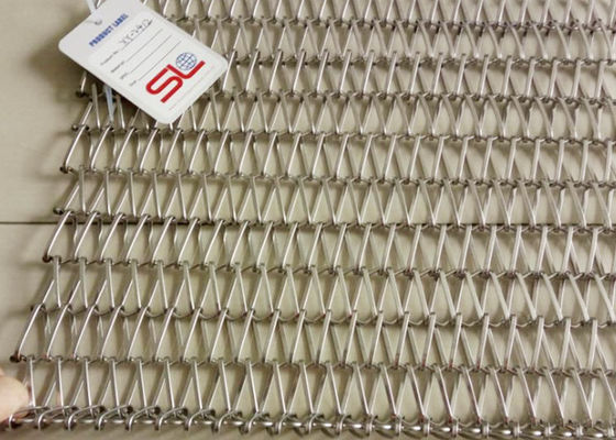 Cavo a spirale Mesh Conveyor Belt Durable di acciaio inossidabile di pianamente 4m
