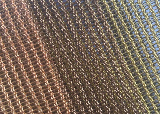 Rete metallica di vetro laminata bronzea di 1.5mm 4m PVD Mesh Fabric di rame tessuto metallo