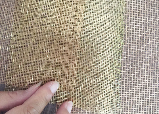Cavo laminato di vetro architettonico ultra sottile Mesh Brass Woven 0.5mm