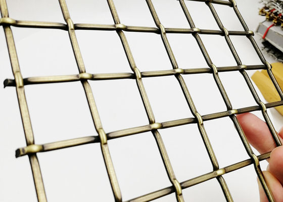 nastro metallico d'ottone decorativo di Rustproofing delle griglie di 5.5mm Mesh Stairs Railings