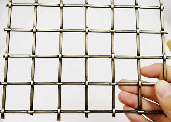nastro metallico d'ottone decorativo di Rustproofing delle griglie di 5.5mm Mesh Stairs Railings