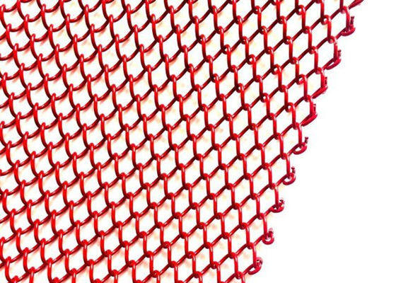 Acciaio rosso Mesh Curtain 2.4kg/M2 di 1mm Dia Metal Coil Drapery Stainless