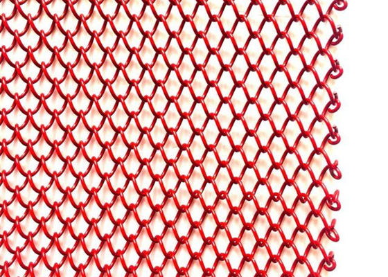 Acciaio rosso Mesh Curtain 2.4kg/M2 di 1mm Dia Metal Coil Drapery Stainless