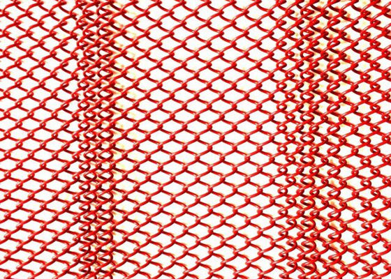 Acciaio rosso Mesh Curtain 2.4kg/M2 di 1mm Dia Metal Coil Drapery Stainless