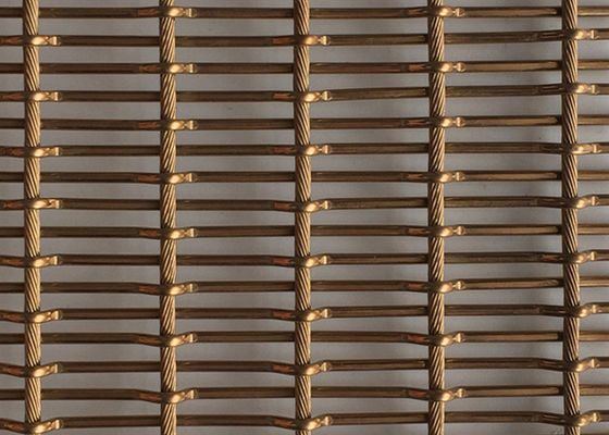 Rivestimenti murali d'acciaio d'ottone antichi di Mesh Fabric 6mm PVD del metallo flessibile SS316
