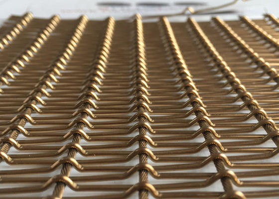 Rivestimenti murali d'acciaio d'ottone antichi di Mesh Fabric 6mm PVD del metallo flessibile SS316