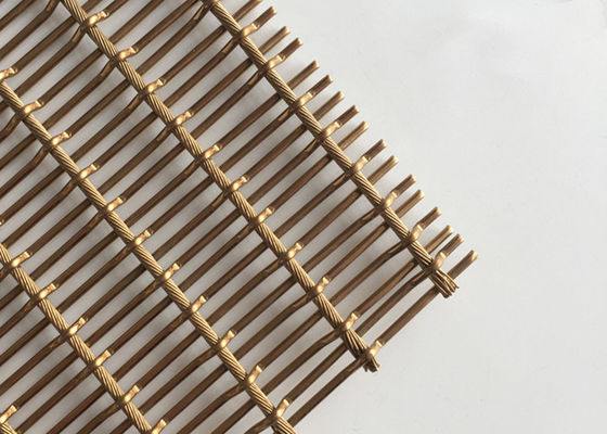 Rivestimenti murali d'acciaio d'ottone antichi di Mesh Fabric 6mm PVD del metallo flessibile SS316