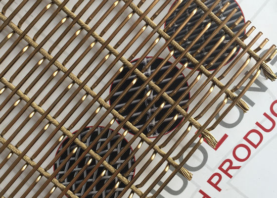Rivestimenti murali d'acciaio d'ottone antichi di Mesh Fabric 6mm PVD del metallo flessibile SS316