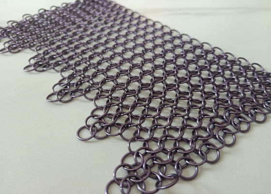 La porpora ha saldato l'acciaio inossidabile Ring Mesh Curtain Anticorrosion 2.2kg/M2
