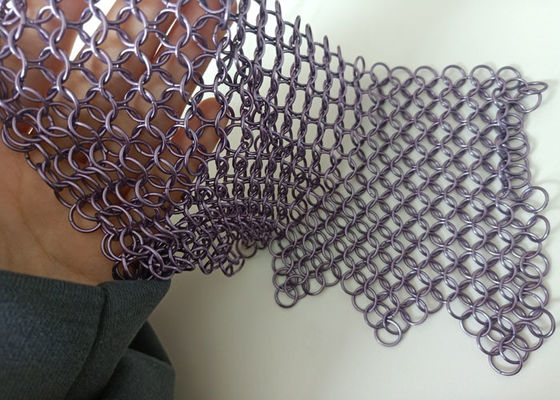 La porpora ha saldato l'acciaio inossidabile Ring Mesh Curtain Anticorrosion 2.2kg/M2